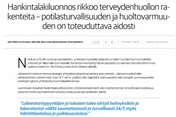 KALEVA Laboratoriopalvelut vaarantuvat